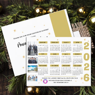 Business Corporate Stars Calendar Company Logo  Holiday Postcard