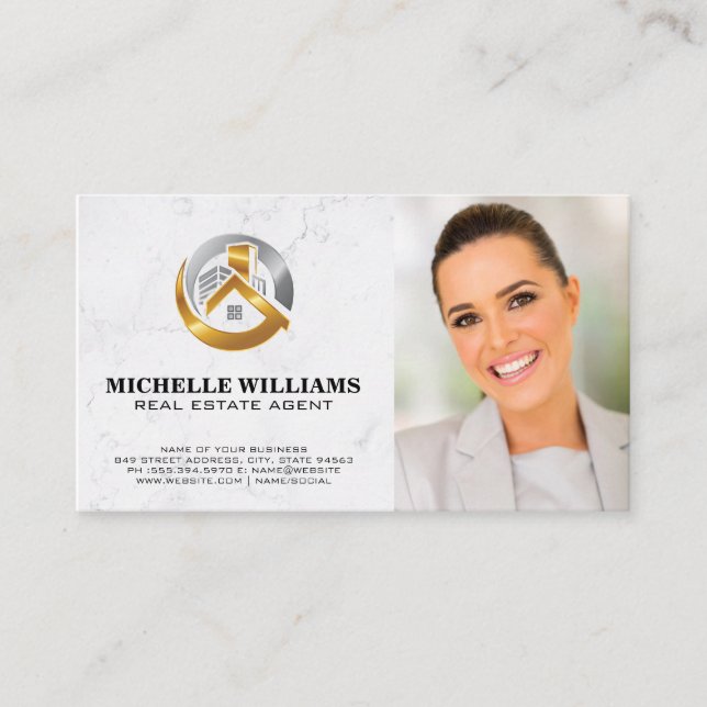 Business Corporation | Real Estate Property Logo Business Card (Front)