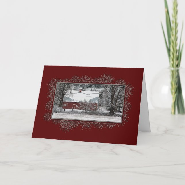 Business Country Barn Christmas Card (Front)