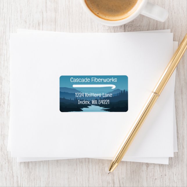 Business Crochet Hook Large Return Address Label (Insitu)