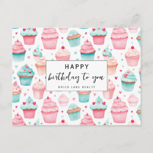 Business Cupcake Happy Birthday  Postcard