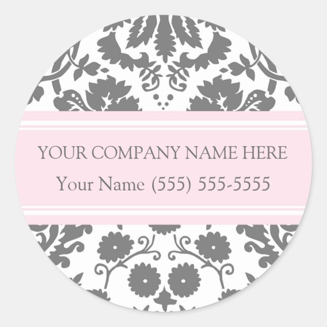 Business Custom Company Name Stickers Grey (Front)