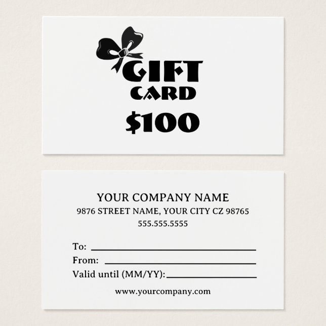 Business Custom Gift Card (Front & Back)