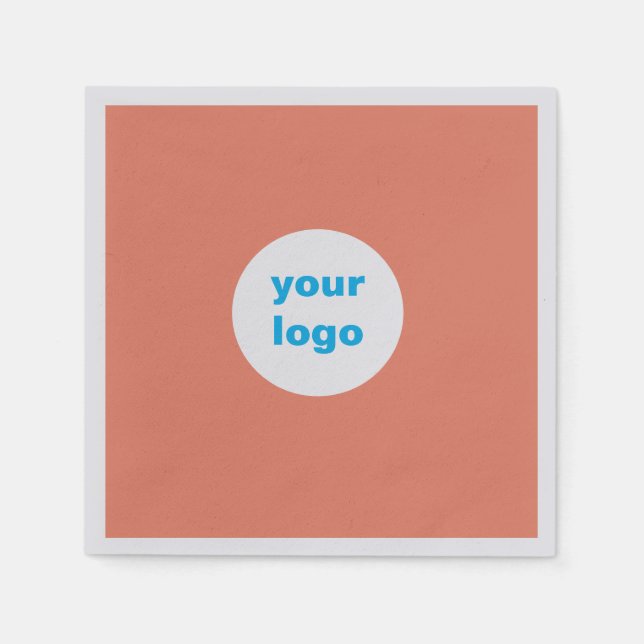  business custom logo name simple white red blue c napkin (Front)
