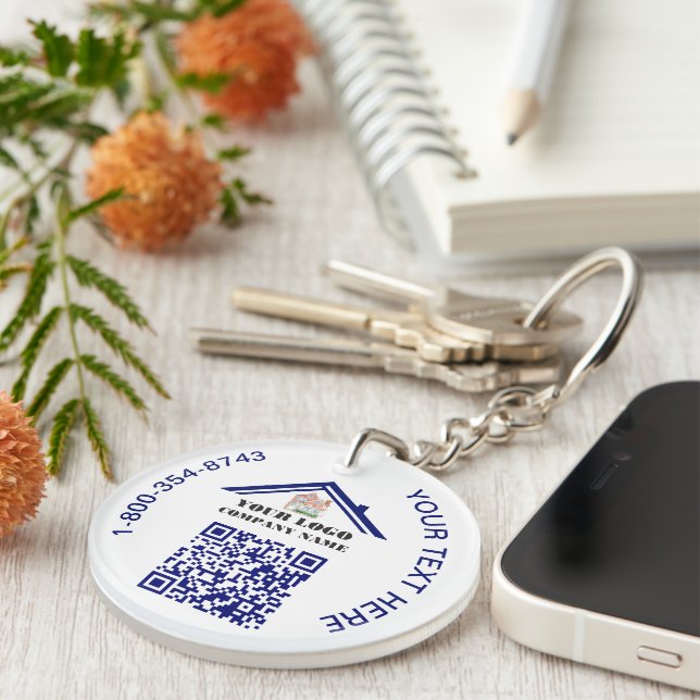 Business Custom Logo QR Code    Key Ring (Front Right)