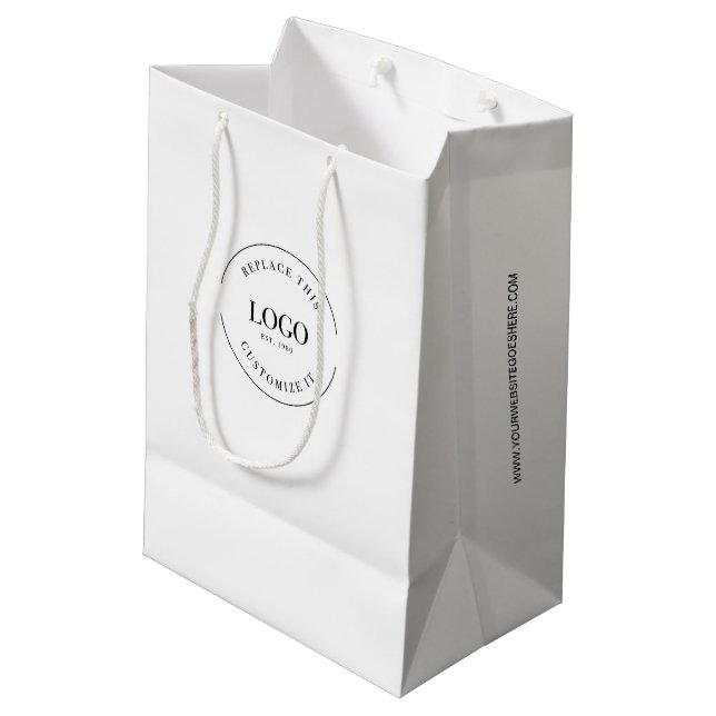 Business Custom LOGO website template Medium Gift Bag (Back Angled)