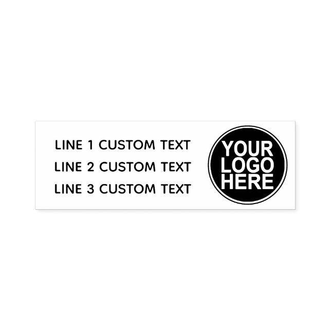 Business Custom Text With Logo Self-inking Stamp (Design)