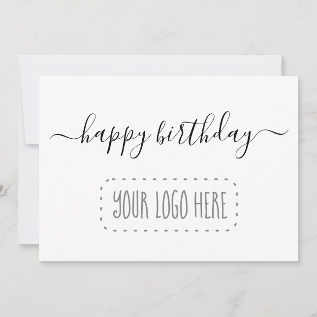 Business Customer Happy Birthday Card - Add Logo (Front)