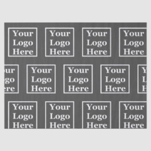 Business Dark Grey Your Logo Here Pattern Template Tissue Paper