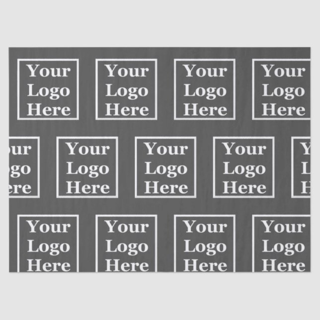Business Dark Grey Your Logo Here Pattern Template Tissue Paper (Front)