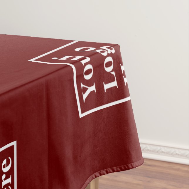 Business Dark Red Your Logo Here Pattern Template Tablecloth (In Situ)
