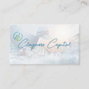 Business Deal Hand Shake Financial Charts Business Card