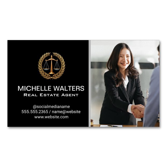 Business Deal | Hand Shake Magnetic Business Card (Front)