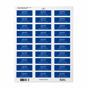 Business Deep Blue and White Basic Return Address