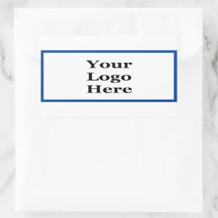 Business Deep Blue and White Your Logo Template Rectangular Sticker
