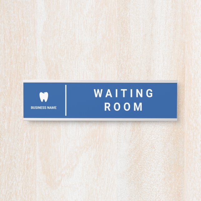 Business Dentist Logo | Modern Waiting Room Door Sign (Front)