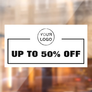 Business Discount and Business Logo Window Cling