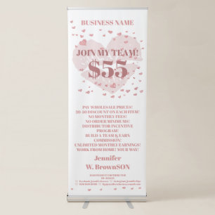 Business distributor heart Makeup Retractable Banner