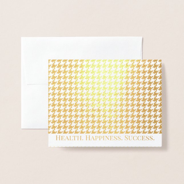Business diversity houndstooth holiday new year foil card (Front With Envelope)