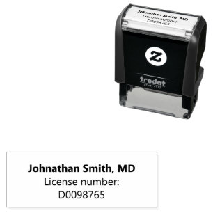 Business Doctor's Name in Bold Font License Number Self-inking Stamp