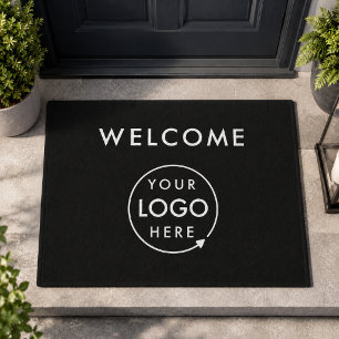 Business Doormat   Welcome Logo Entryway Black Mat