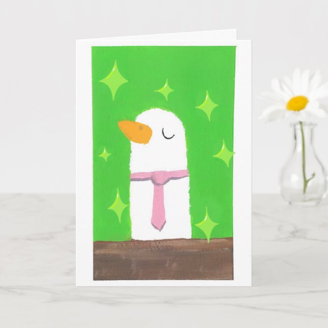 Business Duck Greeting Card (Small Plant)