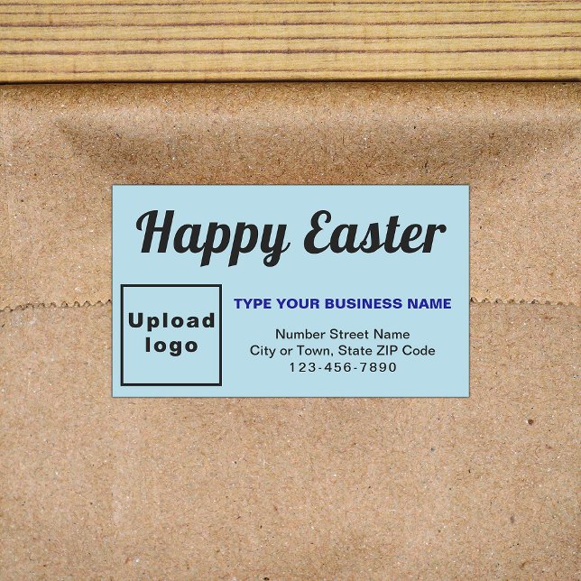 Business Easter Greeting on Light Blue Rectangular Sticker (Business Easter greeting on light blue rectangle sticker)