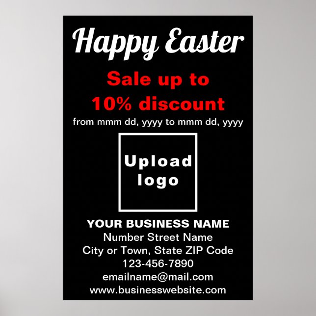 Business Easter Holiday Sale Black Poster (Front)