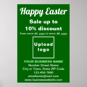 Business Easter Holiday Sale Green Poster