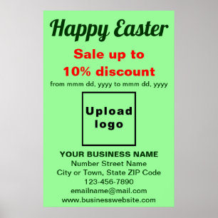 Business Easter Holiday Sale Light Green Poster