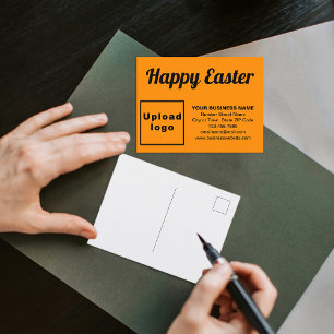 Business Easter Orange Colour Holiday Postcard