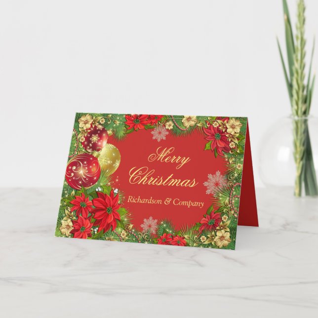 Business Elegance Corporate Christmas Party Holiday Card (Front)