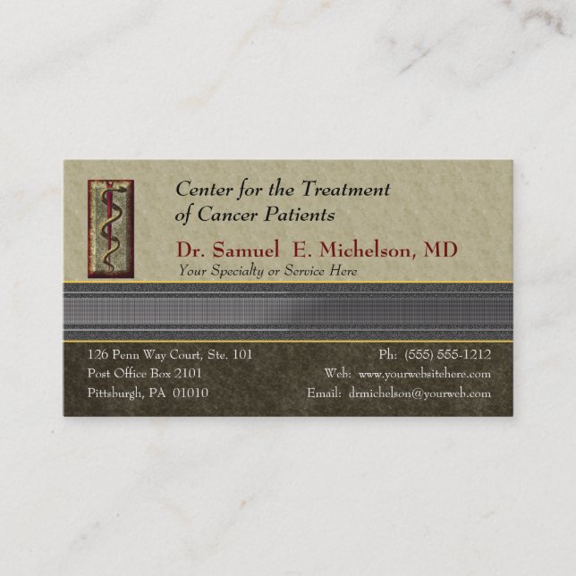 Business Elegance Physician Business Card (Front)