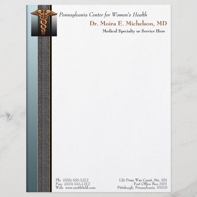 Business Elegance Physician Letterhead Template (Front)