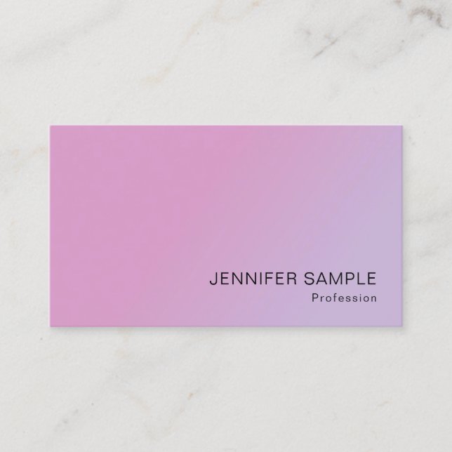 Business Elegant Pink Purple Modern Template Card (Front)