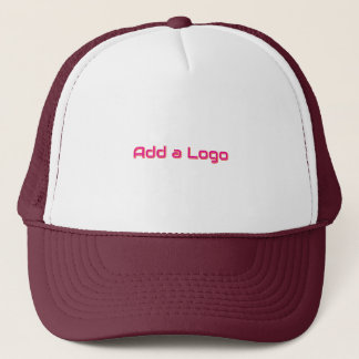 Business Emblem Elegant Maroon Accent Logo teams Trucker Hat