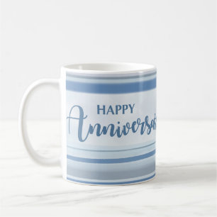 Business Employee Anniversary Blue Gray Watercolor Coffee Mug