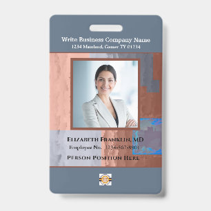 Business Employee Bar Code Logo ID Identification Badge