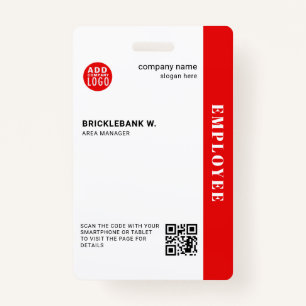 Business Employee Corporate ID Custom QR Code ID Badge