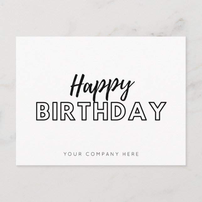 Business Employee Happy Birthday  Postcard (Front)
