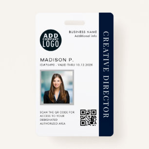 Business Employee ID Custom QR Code Photo ID Badge