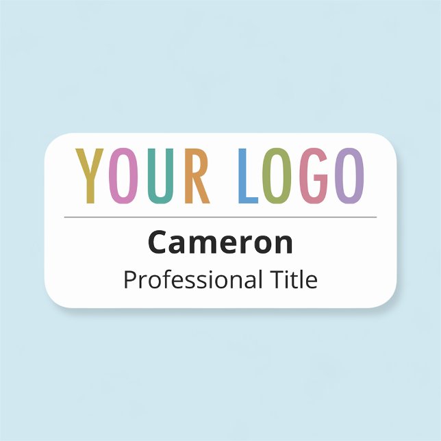Business Employee Name Tag Company Logo Magnetic (MISOOK Rounded Corners Nametag with Logo)