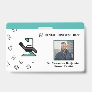 Business Employee Photo Dentist Logo Custom ID Badge