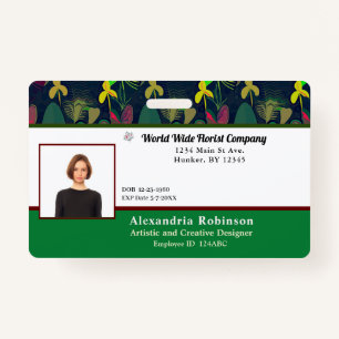 Business Employee Photo Logo Personalise ID Badge