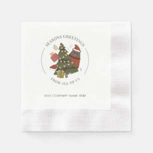 Business Employees Christmas Holidays Party Paper Napkin