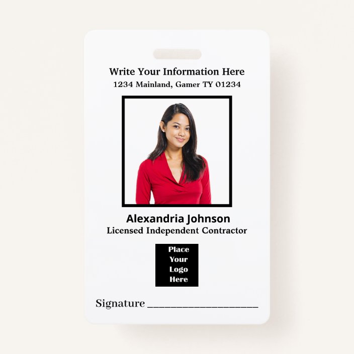 Business Employees ID Identification Signature ID Badge Zazzle.co.uk