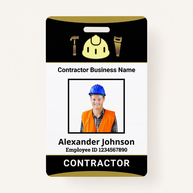 Business Employees Logo ID Identification Card ID Badge (Front)