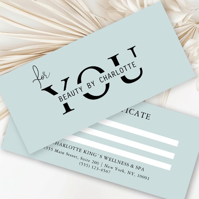BUSINESS ENTITY CERTIFICATE (Personalized, BUSINESS GIFT CERTIFICATE! Mint & White, modern, minimal with a luxury touch.
)