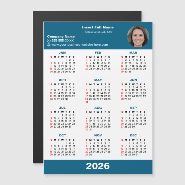 Business Entrepreneur 2026 Calendar Magnet (Front/Back)