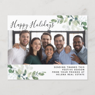 Business Eucalyptus Photo Happy Holidays Flyer